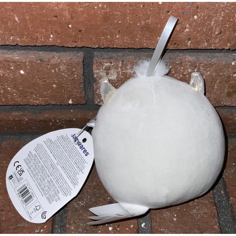 Squishmallows Nissa the Yeti Christmas Ornament Plush White Peppermint 2023